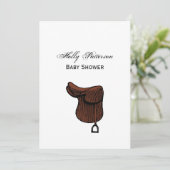 馬 - おしゃれな乗馬用鞍の色 招待状 (スタンド正面)