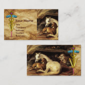 馬，その他の動物，カドゥセウス獣医記号 名刺 (正面/裏面)