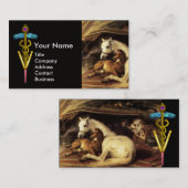 馬，その他の動物，カドゥセウス獣医記号 名刺 (正面/裏面)