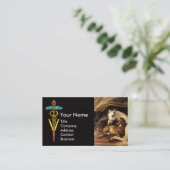 馬，その他の動物，カドゥセウス獣医記号 名刺 (スタンド正面)