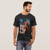 馬 アメリカ国旗 愛国心 7月4日 Tシャツ (正面フル)