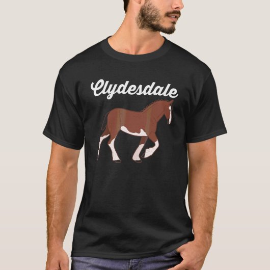 馬 ウマ 馬術 乗馬 クライドズデール Tシャツ (正面)