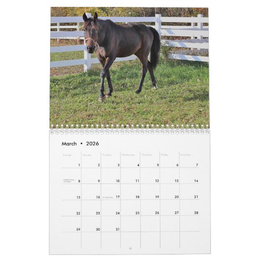 馬 カレンダー (3月 2026)