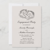 馬 カントリー・ウェスタン エレガント 婚約 パーティー 招待状 (正面)