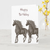 馬 カード (黄色い花)