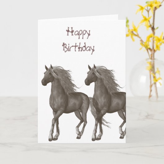 馬 カード (黄色い花)