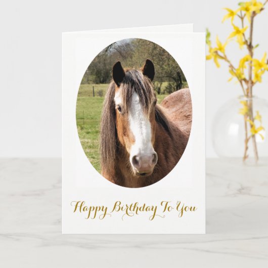 馬 カード (黄色い花)