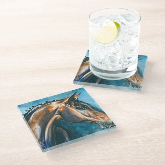 馬 ガラスコースター (アングル)