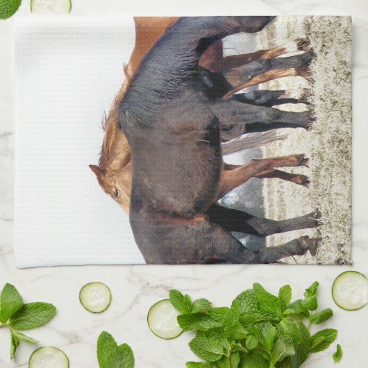 馬 キッチンタオル (折り畳み)