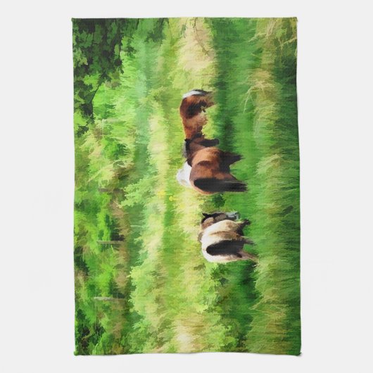 馬 キッチンタオル (縦)