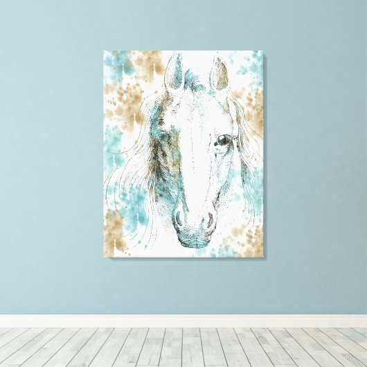 馬 キャンバスプリント (インサイチュ (ウッドフロア))
