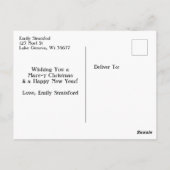 馬、クリスマスライトパーソナライズされた ポストカード (裏面)