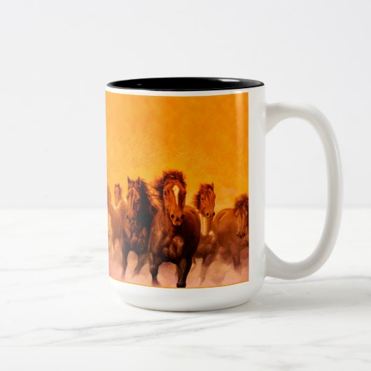 馬 - コーヒー、紅茶のマグカップ ツートーンマグカップ (右)