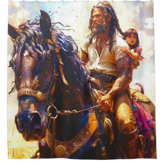 馬 シャワーカーテン (正面)