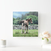 馬 スクエア壁時計 (ホーム)