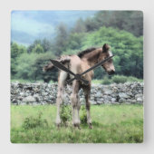 馬 スクエア壁時計 (正面)