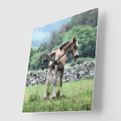 馬 スクエア壁時計 (傾斜)