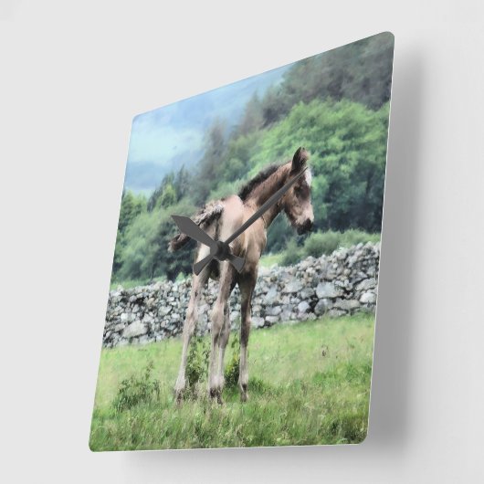 馬 スクエア壁時計 (傾斜)