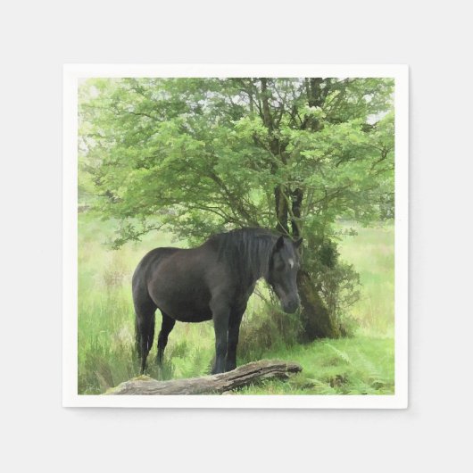 馬 スタンダードカクテルナプキン (正面)