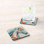 馬 – ステンドグラスMosaic Digital Art コースター (右側)