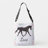 馬、ハートおよび愛 クロスボディバッグ (裏面)