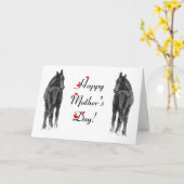 馬/フォール母の日のカード カード (黄色い花)
