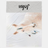 馬 フリースブランケット (正面)