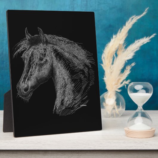 馬： ブラック フォトプラーク (側面)