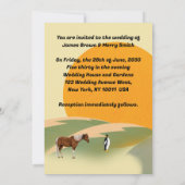 馬 ペンギン ミュージシャン タカ 自然 結婚式 招待状 (裏面)