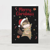 馬 ポニー クリスマス 雪 冬 動物 馬たち カード (正面)