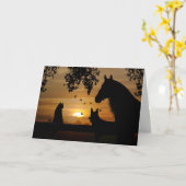 馬、マットペット悔やみや弔慰カード カード (黄色い花)