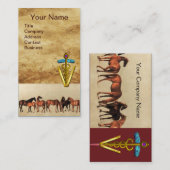 馬/マレスとフォールカドゥセウス獣医シンボル 名刺 (正面/裏面)