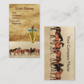 馬/マレスとフォールカドゥセウス獣医シンボル 名刺 (正面/裏面)