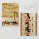 馬/マレスとフォールカドゥセウス獣医シンボル 名刺 (正面/裏面)