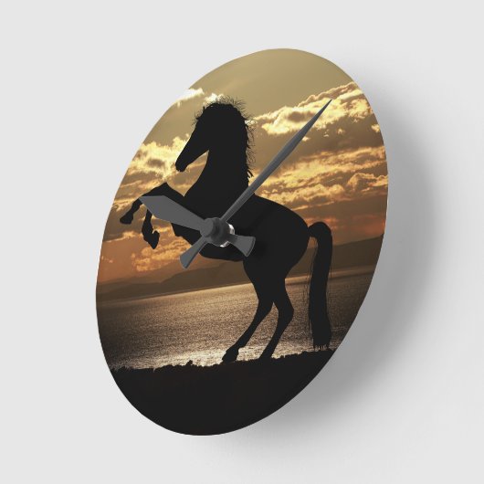 馬 ラウンド壁時計 (傾斜)