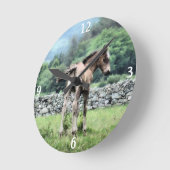 馬 ラウンド壁時計 (傾斜)