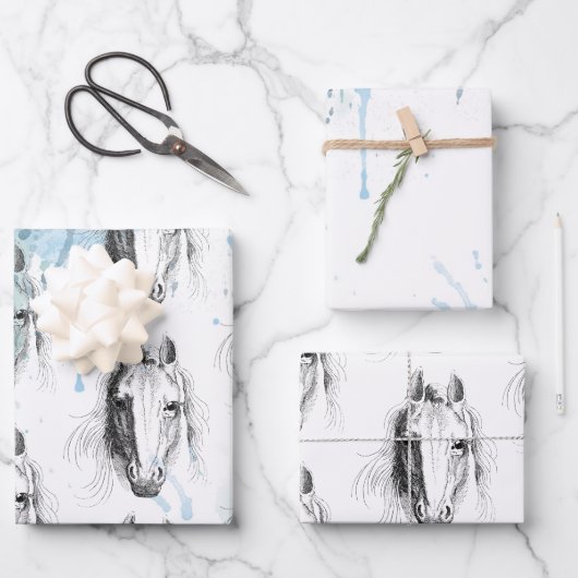 馬 ラッピングペーパーシート (正面)