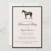馬 ヴィンテージ 馬術 エレガント 引退パーティー 招待状 (正面)