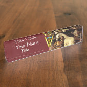 馬、他の動物、ケリュケイオンの獣医の記号 デスクネームプレート (側面)