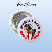 馬、再び地球を作素晴らしる、かわいい環境 缶バッジ