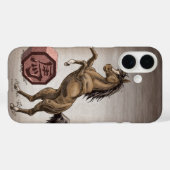 馬〔占星術の〕十二宮図動物中国の芸術iPhoneの年 Case-Mate iPhoneケース (裏面 (横))