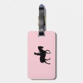 馬/子馬のピンクの女の子 ラゲッジタグ (裏面縦)