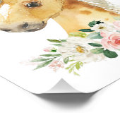 馬、家畜、ピンクの花、女の子の子供部屋 フォトプリント            (角)