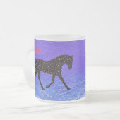 馬、愛およびハート フロストグラスマグカップ (正面左)