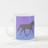 馬、愛およびハート フロストグラスマグカップ (左)