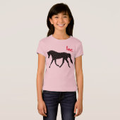 馬、愛およびハート Tシャツ (正面フル)