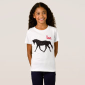 馬、愛およびハート Tシャツ (正面フル)