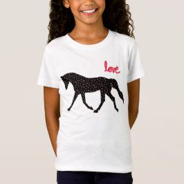 馬、愛およびハート Tシャツ