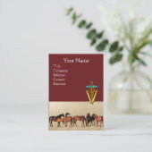 馬/牝馬と子馬 ケドゥケウス 獣医のシンボル 名刺 (スタンド正面)