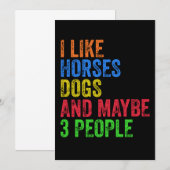 馬 犬が好きで、たぶん3人くらい 招待状 (正面/裏面)